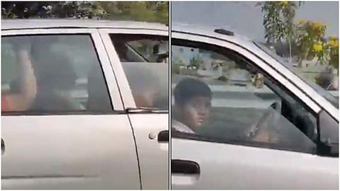 പത്താംക്ലാസുകാരന്‍ കാറുമായി റോഡില്‍; വീഡിയോ വൈറലായി;  പിഴയിട്ട് പൊലീസ്