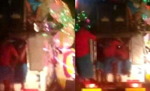 അലങ്കരിച്ച ജീപ്പിന് മുകളിൽ ബോക്സ്, അതിന്റെ മുകളിലിരുന്ന് യാത്രയും; അയ്യപ്പ ഭക്തരുടെ വാഹനം പൊലീസ് കസ്റ്റഡിയിലെടുത്തു 