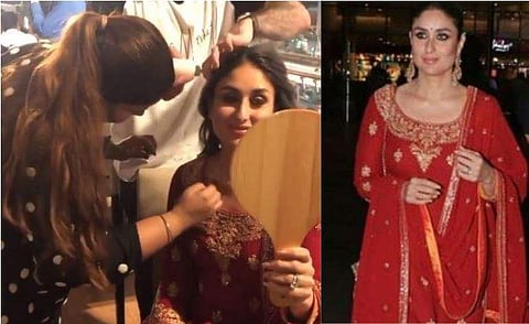 എയര്‍പ്പോര്‍ട്ട് മേക്കപ്പ് റൂമാക്കി കരീന, വിവാഹാഘോഷത്തിന് ഒരുങ്ങുന്ന വിഡിയോ വൈറല്‍ 