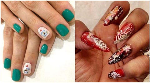 നഖങ്ങളിലും വിരുന്നെത്തി ക്രിസ്മസ് നിറങ്ങള്‍; നെയില്‍ ആര്‍ട്ടിലെ ഡിസംബര്‍ ട്രെന്‍ഡ് 