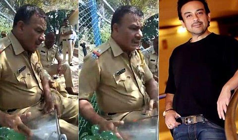 ബക്കറ്റിൽ താളം പിടിച്ച് പൊലീസുകാരന്റെ പാട്ട്; അതിശയകരമെന്ന് അദ്നാൻ സമി, വിഡിയോ 