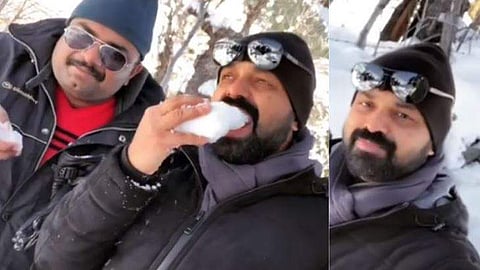 വിശന്ന് പൊരിഞ്ഞു, മഞ്ഞു വാരി തിന്ന് കുഞ്ചാക്കോ ബോബന്‍, കുറച്ച് ഉപ്പും മുളകും കൂടി വേണമെന്ന് കമന്റ്; വിഡിയോ