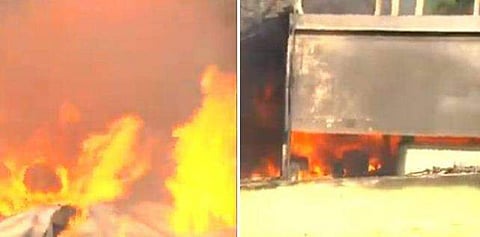 മലപ്പുറം എടവണ്ണയില്‍ പെയിന്റ് ഗോഡൗണില്‍ വന്‍ അഗ്നിബാധ ; തീയണയ്ക്കാന്‍ ശ്രമം തുടരുന്നു ; പൊട്ടിത്തെറിക്ക് സാധ്യതയെന്ന് മുന്നറിയിപ്പ്