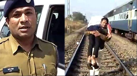 ട്രെയിനിൽ നിന്ന് വീണ യാത്രക്കാരനെ ചുമലിലേറ്റി ഓടിയത് ഒന്നരക്കിലോമീറ്റർ; പൊലീസുകാരന് അഭിനന്ദനപ്രവാഹം