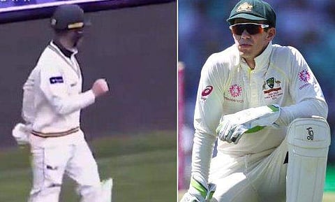 ശൊ... മറന്നു; ഒരു ഗ്ലൗ മാത്രമായി ടിം പെയ്ന്‍ ബാറ്റിങിനിറങ്ങി; അമളി പിണഞ്ഞതിന്റെ വീഡിയോ വൈറല്‍