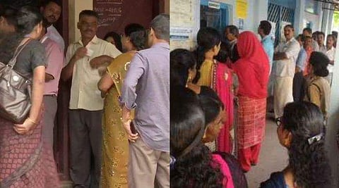 വോട്ട് ചെയ്യാനെത്തിയ സ്ത്രീ കുഴഞ്ഞു വീണു മരിച്ചു 