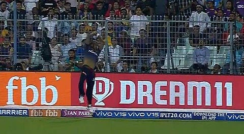 റസലിന്റെ തകര്‍പ്പന്‍ ബാലന്‍സ്, ബൗണ്ടറി ലൈനിന് ഇഞ്ചുകള്‍ മാത്രം അകലെ; സ്റ്റോക്കിനെ വീഴ്ത്തിയ ക്യാച്ച്