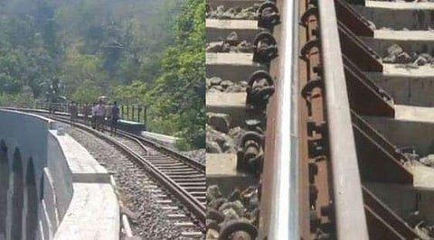 ചൂടു കൂടുന്നു; തെൻമലയിൽ റെയിൽവേ ട്രാക്ക് വികസിച്ചു