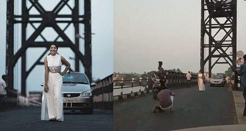 തോപ്പുംപടി പാലം ബ്ലോക്ക് ചെയ്ത് അര്‍ച്ചന കവിയുടെ ഫോട്ടോഷൂട്ട്; കേസ് എടുക്കണമെന്ന് വിമര്‍ശകര്‍