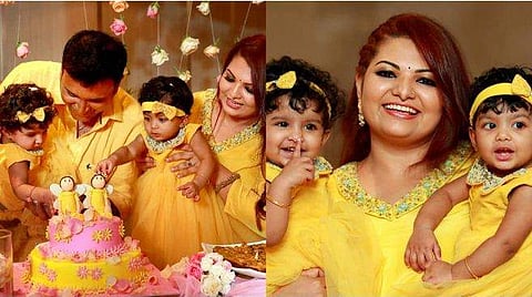 മഞ്ഞ ഉടുപ്പില്‍ സാന്ദ്രയുടെ മാലാഖക്കുട്ടികള്‍; ഒന്നാം പിറന്നാൾ ​ഗംഭീരം (ചിത്രങ്ങൾ കാണാം) 