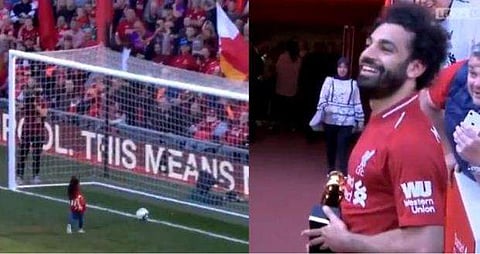 'ഗോള്‍ഡന്‍ ബൂട്ട്' അച്ഛനു മാത്രം പോരാ!; എതിര്‍ വലയില്‍ ഗോളടിച്ചുകൂട്ടി സലയുടെ മകള്‍; കൗതുകത്തോടെ അച്ഛന്‍ ( വീഡിയോ )