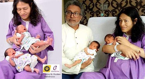 ഇരട്ടക്കുട്ടികളെ മടിയില്‍വെച്ച് ഇറോം ശര്‍മ്മിള; ചിത്രങ്ങള്‍ പുറത്ത്