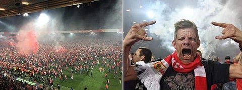 അവിശ്വസനീയ കാഴ്ചകള്‍! മൈതാനം ചുവന്ന കടലാക്കി ആരാധകര്‍; ബുണ്ടസ് ലീഗയിലേക്കുള്ള യൂനിയന്‍ ബെര്‍ലിന്റെ കന്നി യാത്ര ഇങ്ങനെ (വീഡിയോ)