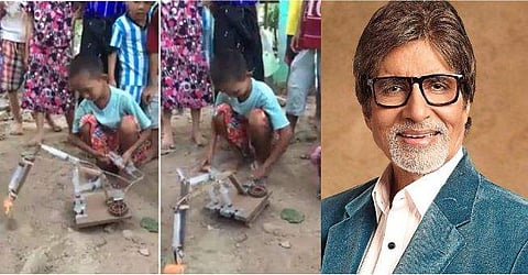 പഴകിയ സിറിഞ്ചുകള്‍കൊണ്ടൊരു ജെസിബി, ഗ്രാമ ബാലന് കൈയടി, ബിഗ് ബിയുടെ അഭിനന്ദനം; വിഡിയോ വൈറല്‍