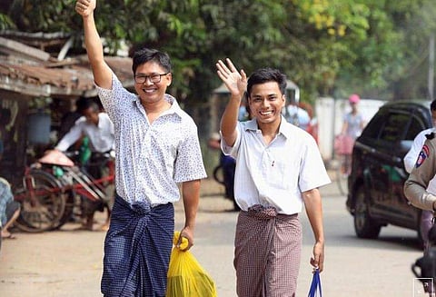 തടവിലാക്കിയിരുന്ന റോയിട്ടേഴ്‌സ് ലേഖകരെ മ്യാന്‍മര്‍ വിട്ടയച്ചു ;  സന്തോഷം, ന്യൂസ് റൂമില്‍ കാണാമെന്ന് മാധ്യമപ്രവര്‍ത്തകര്‍