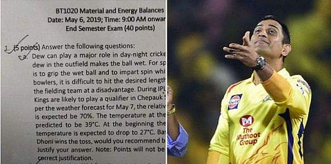 ഇന്ന് ടോസ് ജയിച്ചാല്‍ ധോനി എന്താവും തിരഞ്ഞെടുക്കുക? ചോദ്യം ഐഐടി മദ്രാസ് വിദ്യാര്‍ഥികളുടെ പരീക്ഷയില്‍