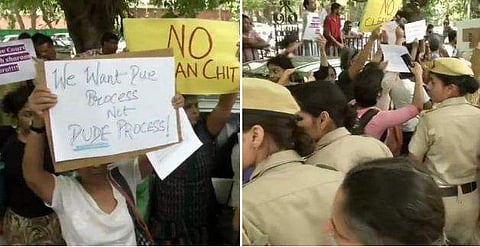 സുപ്രിംകോടതി പരിസരത്ത് നിരോധനാജ്ഞ ; പ്രതിഷേധക്കാരെ അറസ്റ്റ് ചെയ്ത് നീക്കി 