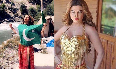 പാക് പതാക പുതച്ച് രാഖി സാവന്ത്; വൈകേണ്ട, കറാച്ചിയിലേക്കുള്ള ടിക്കറ്റ് എടുത്ത് തരാം പൊയ്‌ക്കോളൂവെന്ന് ആരാധകര്‍ (വിഡിയോ)