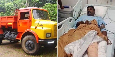 ടിപ്പറിന്റെ അമിത വേഗം ചോദ്യം ചെയ്തു, മകന്റെ മുന്നില്‍ വെച്ച് അച്ഛന്റെ കാല്‍ തല്ലിയൊടിച്ചു