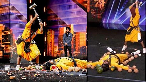 തലയ്ക്ക് മുകളിലായി തണ്ണിമത്തന്‍, കണ്ണുമൂടി ഭീമന്‍ ചുറ്റികയ്ക്ക് ആഞ്ഞടിച്ചു, ഞെട്ടല്‍; നെഞ്ചിടിപ്പു കൂട്ടി വിഡിയോ