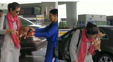 വളര്‍ത്തുനായയെ പിരിയാന്‍ കഴിയാതെ തബു: എയര്‍പോര്‍ട്ടില്‍ വൈകാരികമായി താരം, വീഡിയോ