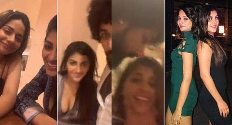 മദ്യലഹരിയില്‍ ഐശ്വര്യയും യാഷികയും ലൈവില്‍, അവസാനം ലിപ് ലോക്കും; വിഡിയോ