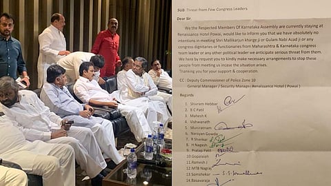 ഞങ്ങള്‍ 'ആദരണീയരായ' എംഎല്‍എമാര്‍, കോണ്‍ഗ്രസ് നേതാക്കളില്‍ നിന്നും ഭീഷണിയുണ്ട്, അവരെ തടയണം; സംരക്ഷണം തേടി വിമതര്‍ മുംബൈ പൊലീസില്‍