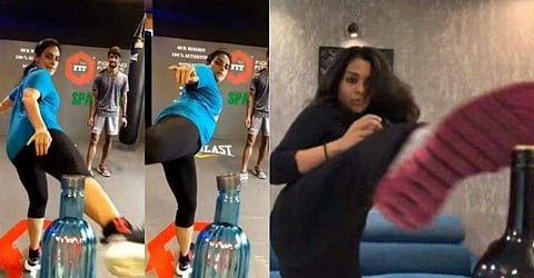 ബോട്ടില്‍ ക്യാപ് തൊഴിച്ച് തെറിപ്പിച്ച് നടിമാരും; വെല്ലുവിളി ഏറ്റെടുത്ത് ശ്വേത മേനോനും വിനീത കോശിയും; വിഡിയോ