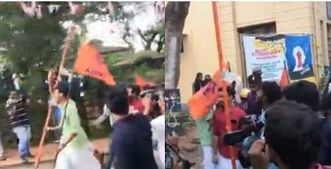 ബ്രണ്ണന്‍ കോളേജില്‍ പ്രിന്‍സിപ്പല്‍ പിഴുത കൊടിമരം എബിവിപി വീണ്ടും നാട്ടി