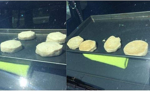 ഇതാണ് പൊള്ളുന്ന ചൂട്! പൊരിവെയിലത്ത് കാറിനുള്ളില്‍ തനിയെ ബിസ്‌കറ്റ് ബേക്ക് ആവുന്നു 