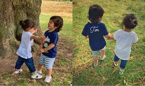 ലണ്ടനില്‍ കണ്ടുമുട്ടി തൈമൂറും ഇനായയും; സോഷ്യല്‍മീഡിയ കീഴടക്കി കുട്ടി താരങ്ങളുടെ ക്യൂട്ട് ഹഗ്ഗ് 