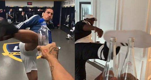 ഇബ്രാഹിമോവിച്ചിന്റെ വെല്ലുവിളി, ബോട്ടില്‍ ക്യാപ് ചലഞ്ചില്‍ ഞെട്ടിച്ച് പോഗ്ബ 