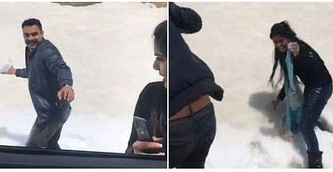 മഞ്ഞുവാരിയെറിഞ്ഞ് ടൊവിനോ ; പ്രതികാരം വീട്ടി സംയുക്ത ; വീഡിയോ വൈറല്‍