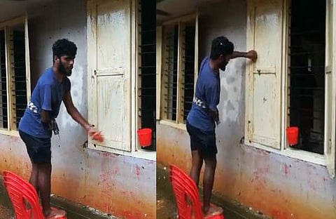 'ഇവരൊക്കെയുള്ളപ്പോള്‍ നമ്മളെങ്ങനെ തോല്‍ക്കാനാണ്...';ഒരു കയ്യുടെ പകുതിയില്ല, എന്നാലും വെള്ളംകയറിയ വീടുകള്‍ വൃത്തിയാക്കി യുവാവ് (വീഡിയോ) 