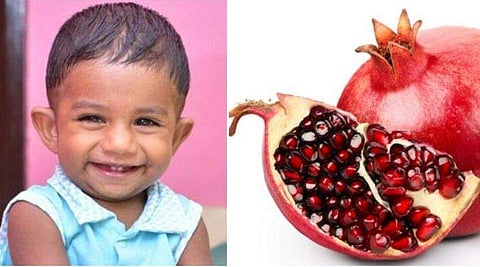 മാതളനാരങ്ങയുടെ കുരു തൊണ്ടയില്‍ കുടുങ്ങി ഒന്നരവയസുകാരന്‍ മരിച്ചു