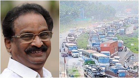 മന്ത്രിയുടെ വാഹനം പോകാന്‍ വാഹനങ്ങള്‍ തടഞ്ഞു; കുതിരാനില്‍ 6 കിലോമീറ്റര്‍ കുരുക്ക്