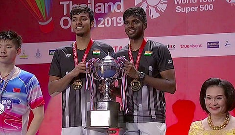 അവിസ്മരണീയം; ചരിത്രമെഴുതി ഇന്ത്യയുടെ സാത്വിക്- ചിരാഗ് സഖ്യം; തായ്‌ലന്‍ഡ് ഓപണില്‍ കിരീടം