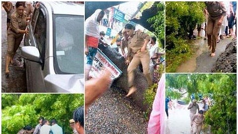 ചുറുചുറുക്കോടെ നാട്ടുകാര്‍ക്കൊപ്പം റോഡിലിറങ്ങി രക്ഷാപ്രവര്‍ത്തനം: വനിതാപൊലീസിന്റെ ചിത്രങ്ങള്‍ വൈറല്‍