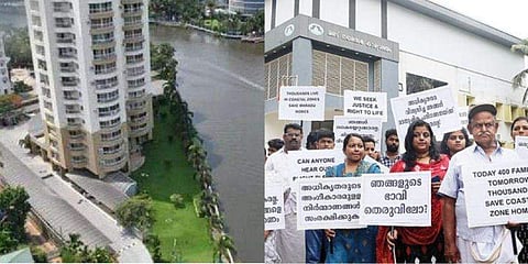 തിരുവോണത്തിന് ന​ഗരസഭയ്ക്ക് മുന്നിൽ നിരാഹാരവുമായി മരടിലെ ഫ്ലാറ്റുടമകൾ ; തിരുത്തൽ ഹർജിയും നൽകിയേക്കും