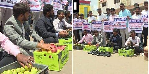 'നയാ പൈസയില്ല കയ്യില്‍...'; തൊഴിലില്ലായ്മക്ക് എതിരെ ഷൂ പോളിഷ് ചെയ്യല്‍ സമരവുമായി എന്‍എസ്‌യുഐ