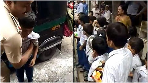 ഗതാഗത നിയമലംഘനങ്ങള്‍ക്ക് പുല്ലുവില; ഓട്ടോയില്‍ 20 കുട്ടികള്‍; അമ്പരന്ന് പൊലീസും പൊതുജനവും; (വീഡിയോ)