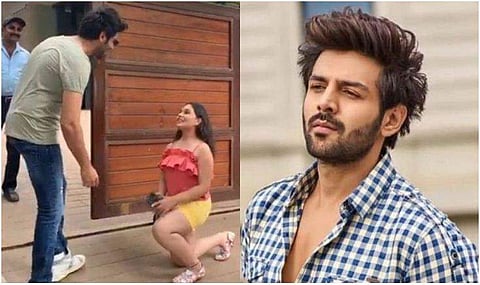 മുട്ടില്‍ നിന്ന് പ്രണയം വെളിപ്പെട്ടുത്തി ആരാധിക, അമ്പരന്ന് നടന്‍ കാര്‍ത്തിക്; ചിത്രം 