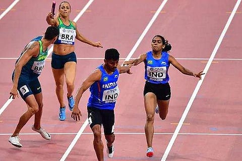 സീസണിലെ മികച്ച സമയത്തോടെ ഫിനിഷിങ്; എന്നിട്ടും മിക്‌സഡ് റിലേയില്‍ ഇന്ത്യക്ക് നിരാശ; ലോക റെക്കോര്‍ഡിട്ട് അമേരിക്ക