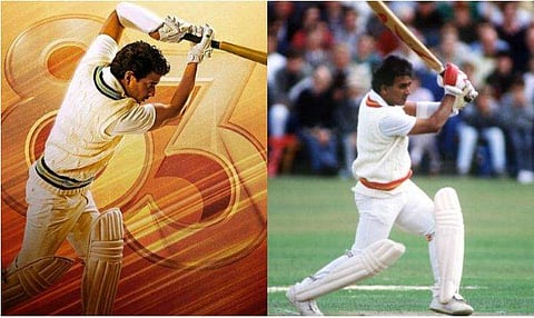 കപിൽ ദേവിന്റെ സിനിമയിൽ സുനില്‍ ഗാവസ്‌കറാകുന്നത് താഹിര്‍ രാജ്; ഫസ്റ്റ് ലുക്ക് പങ്കുവച്ച് രൺ‌വീർ 