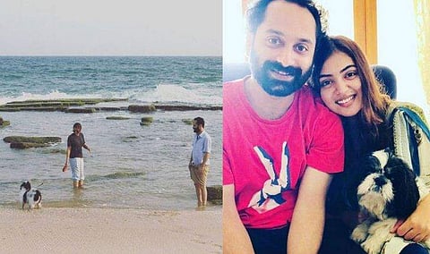 'എന്റെ പ്രിയപ്പെട്ട ചെക്കന്മാര്‍'; കടലില്‍ കളിച്ച് നസ്രിയയും ഫഹദും ഒപ്പം ഓറിയോയും