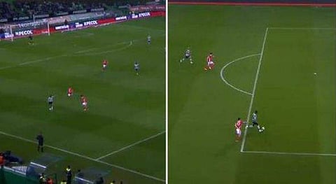 60 യാര്‍ഡ് കടന്ന കിടിലന്‍ ത്രൂ ബോള്‍, അത്ഭുതപ്പെടുത്തുവിധം വളഞ്ഞ് സഹതാരത്തിലേക്ക്; ത്രില്ലടിച്ചത് മാഞ്ചസ്റ്റര്‍ യുനൈറ്റഡിന് 