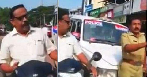 മീന്‍കാരനും കൂലിപ്പണിക്കാര്‍ക്കും മാത്രമല്ല റോഡ് നിയമങ്ങള്‍ ബാധകം ; ഹെല്‍മെറ്റ് വെക്കാത്ത ജനപ്രതിനിധിയെ പിഴ അടപ്പിച്ച് എസ്‌ഐ ; കയ്യടി