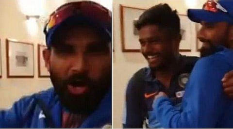 'ഷമ്മി ഹീറോയാടാ ഹീറോ...!' സഞ്ജുവിനെ കെട്ടിപ്പിടിച്ച് മുഹമ്മദ് ഷമിയും ആ ഡയലോ​ഗ് പറഞ്ഞു (വീഡിയോ)