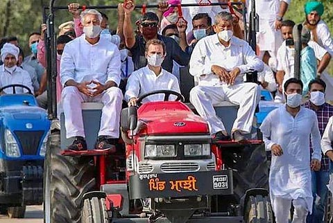 രാഹുൽ​ഗാന്ധിയുടെ ട്രാക്ടർ സമരം