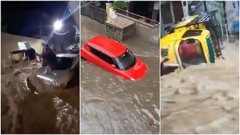 'പുഴയല്ല റോഡുകളാണ്'; കാറുകളും ഓട്ടോറിക്ഷകളും ഒഴുകിനടന്ന് തെരുവുകള്‍; വീഡിയോ